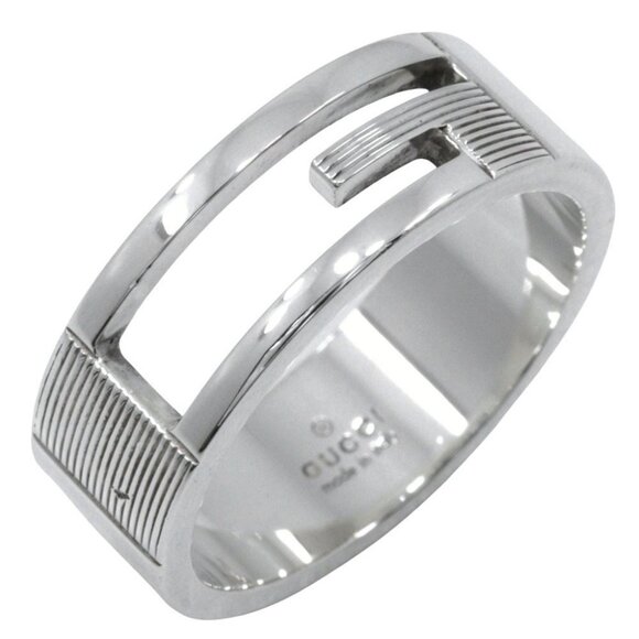 GUCCI Branded G Ring Silver925 #10.9(US Size) 8.6g mens - Picture 1 of 8
